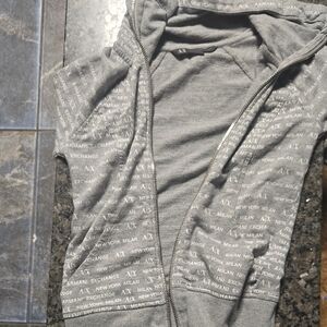 Armani Exchange Heather Gray Logo Hoodie
